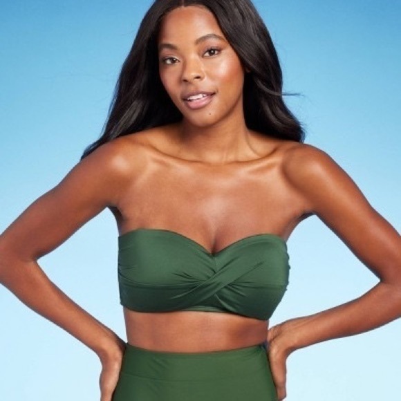 NWT Molded Cup Twist Bandeau Bikini - Picture 1 of 10